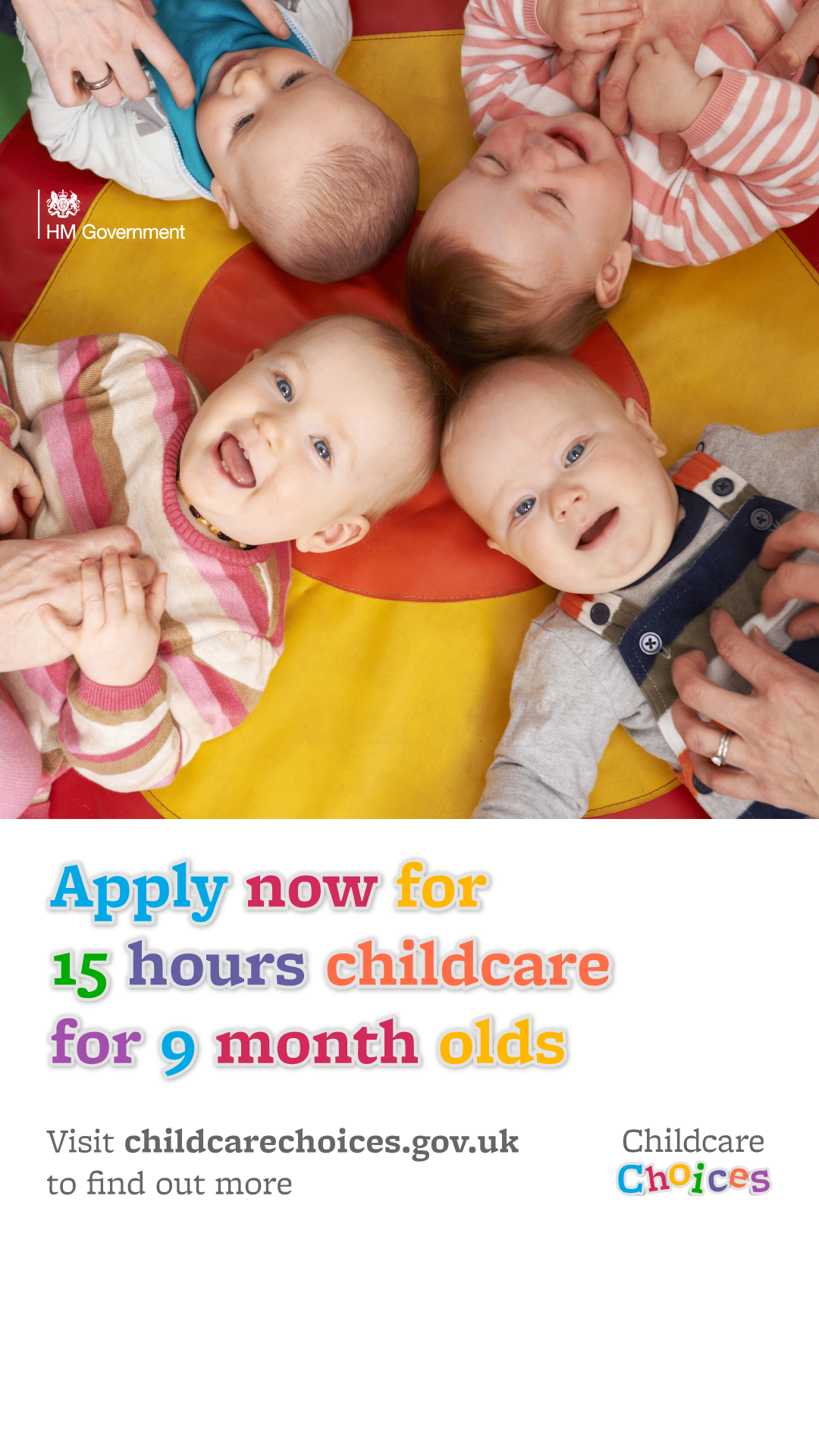Four babies in a childcare setting