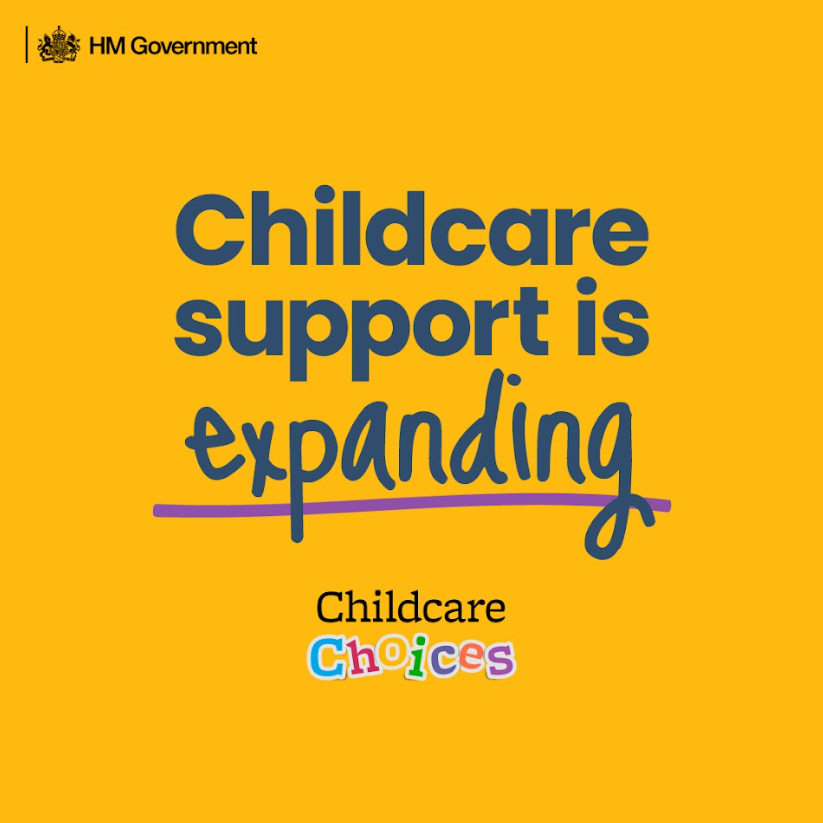 Yellow childcare meta feed graphic