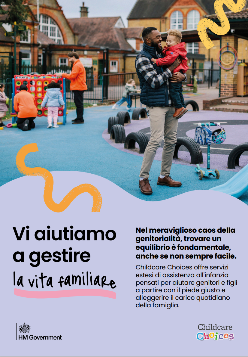 Childcare Choices digital leaflet in Italian