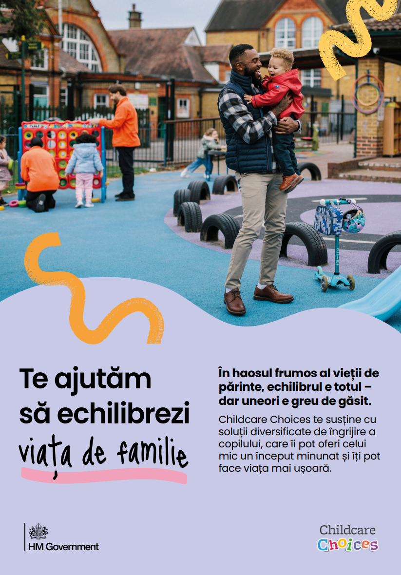 Childcare Choices digital leaflet in Romanian